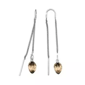 Серьги с раухтопазами Линии Любви