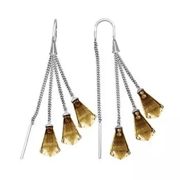 Серьги с раухтопазами Линии Любви