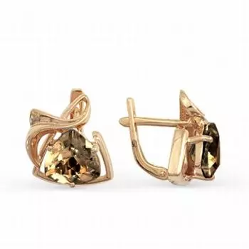 Серьги с раухтопазами Линии Любви