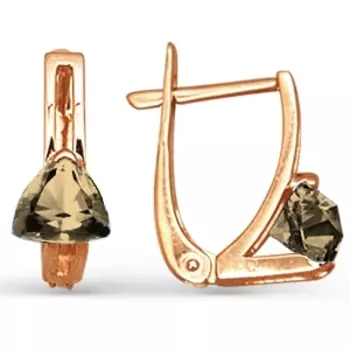 Серьги с раухтопазами Линии Любви