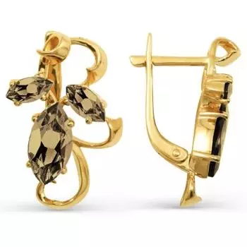 Серьги с раухтопазами Линии Любви