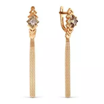 Серьги с раухтопазами Линии Любви