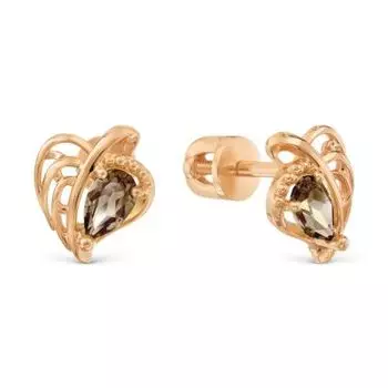 Серьги с раухтопазами Линии Любви