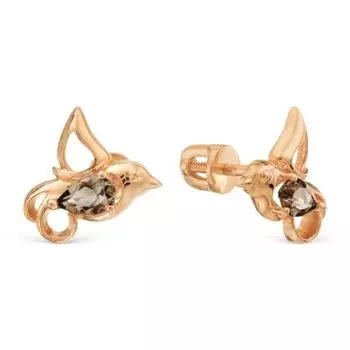 Серьги с раухтопазами Линии Любви