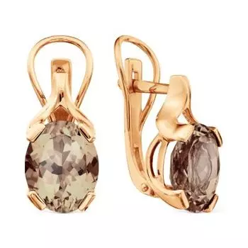 Серьги с раухтопазами Линии Любви