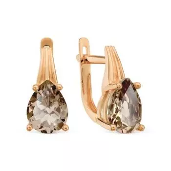 Серьги с раухтопазами Линии Любви