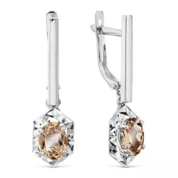 Серьги с раухтопазами Линии Любви