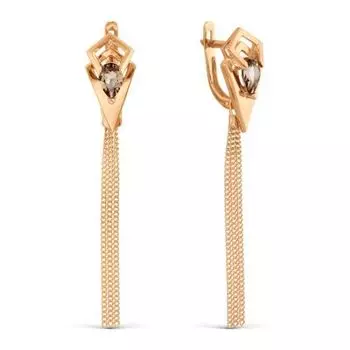 Серьги с раухтопазами Линии Любви