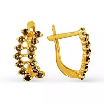 Серьги с раухтопазами Линии Любви