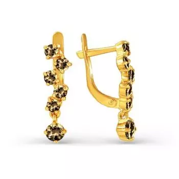 Серьги с раухтопазами Линии Любви