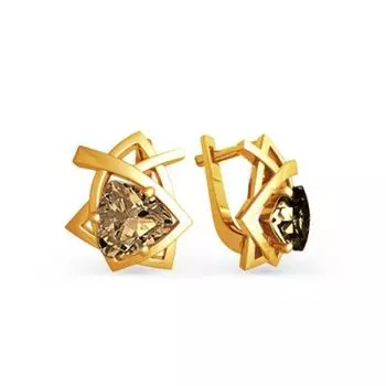 Серьги с раухтопазами Линии Любви