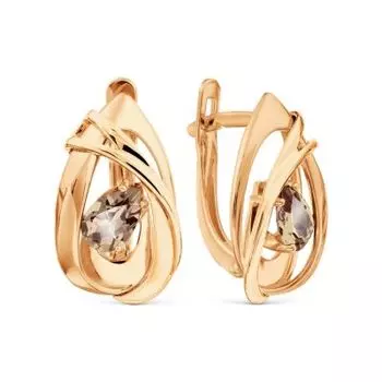 Серьги с раухтопазами Линии Любви