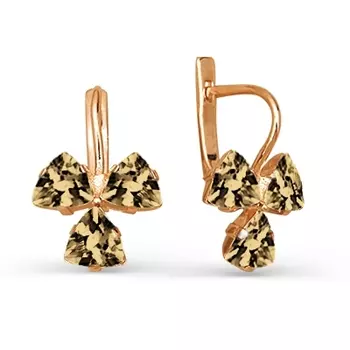 Серьги с раухтопазами Линии Любви