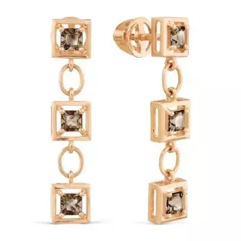 Серьги с раухтопазами Линии Любви