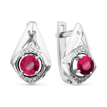 Серьги с рубинами и бриллиантами Линии Любви
