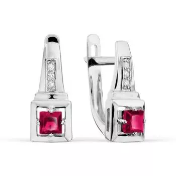 Серьги с рубинами и бриллиантами Линии Любви