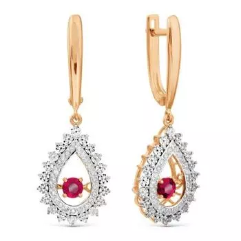 Серьги с рубинами и бриллиантами Линии Любви