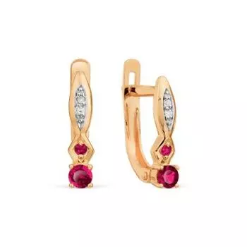Серьги с рубинами и бриллиантами Линии Любви