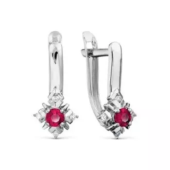 Серьги с рубинами и бриллиантами Линии Любви