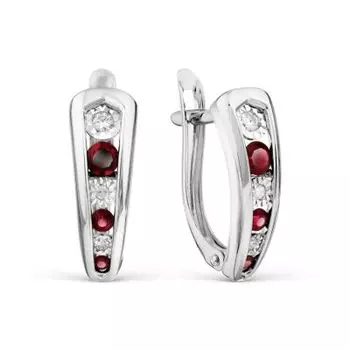 Серьги с рубинами и бриллиантами Линии Любви