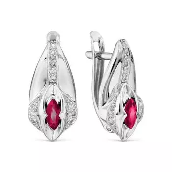 Серьги с рубинами и бриллиантами Линии Любви