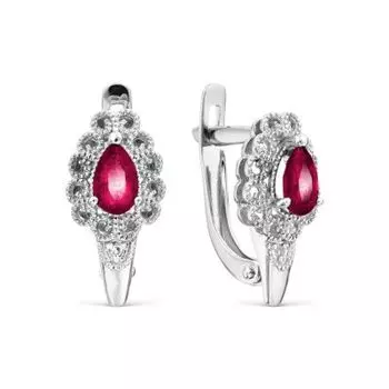 Серьги с рубинами и бриллиантами Линии Любви