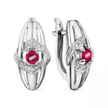 Серьги с рубинами и бриллиантами Линии Любви