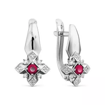Серьги с рубинами и бриллиантами Линии Любви
