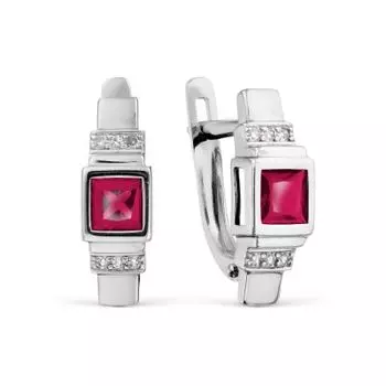 Серьги с рубинами и бриллиантами Линии Любви