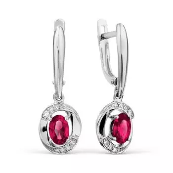 Серьги с рубинами и бриллиантами Линии Любви