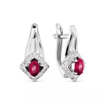 Серьги с рубинами и бриллиантами Линии Любви