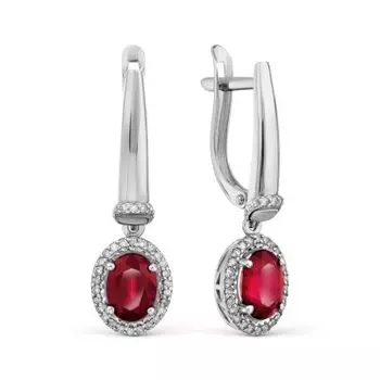 Серьги с рубинами и бриллиантами Линии Любви