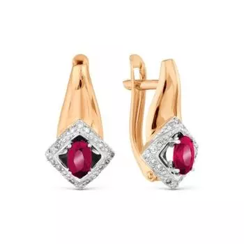 Серьги с рубинами и бриллиантами Линии Любви