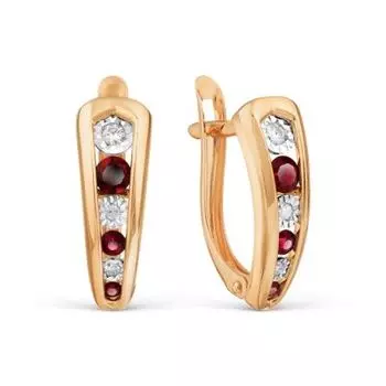 Серьги с рубинами и бриллиантами Линии Любви