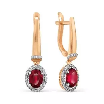Серьги с рубинами и бриллиантами Линии Любви
