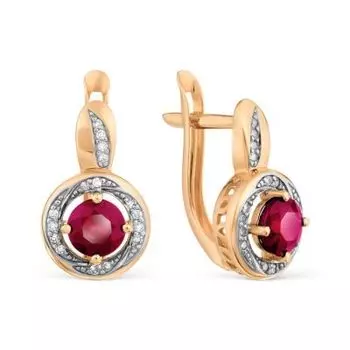 Серьги с рубинами и бриллиантами Линии Любви