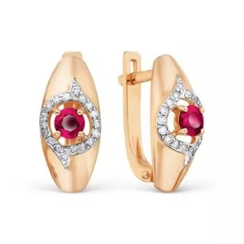 Серьги с рубинами и бриллиантами Линии Любви