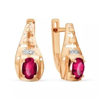 Серьги с рубинами и бриллиантами Линии Любви