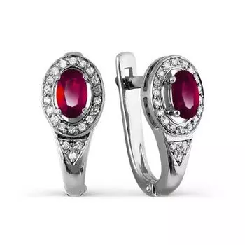 Серьги с рубинами и бриллиантами Линии Любви
