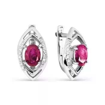 Серьги с рубинами и бриллиантами Линии Любви