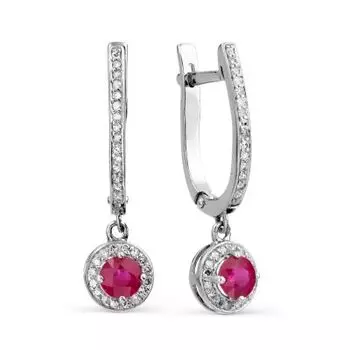 Серьги с рубинами и бриллиантами Линии Любви