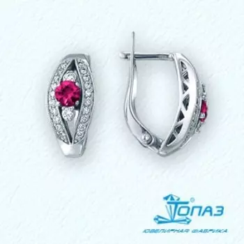 Серьги с рубинами и бриллиантами Линии Любви