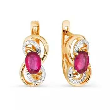 Серьги с рубинами и бриллиантами Линии Любви