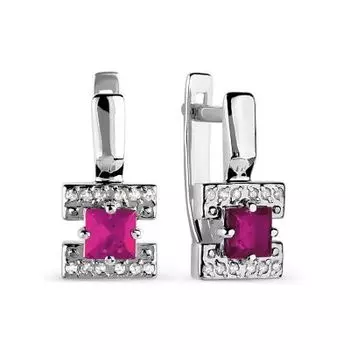 Серьги с рубинами и бриллиантами Линии Любви