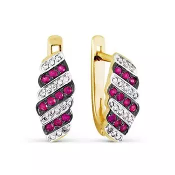 Серьги с рубинами и бриллиантами Линии Любви