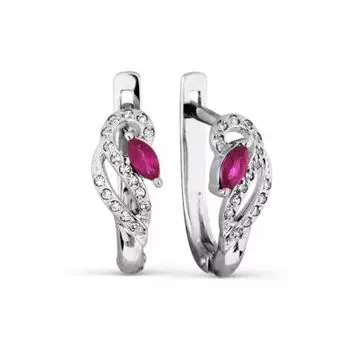 Серьги с рубинами и бриллиантами Линии Любви