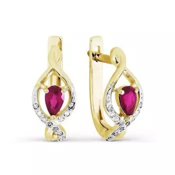 Серьги с рубинами и бриллиантами Линии Любви