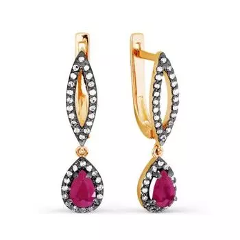 Серьги с рубинами и бриллиантами Линии Любви