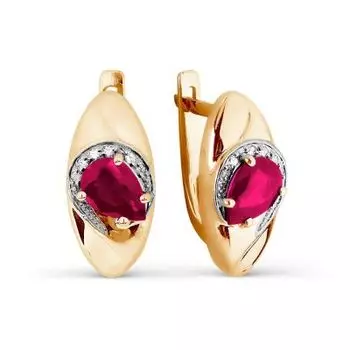Серьги с рубинами и бриллиантами Линии Любви