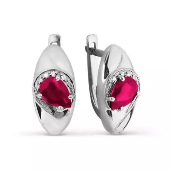 Серьги с рубинами и бриллиантами Линии Любви